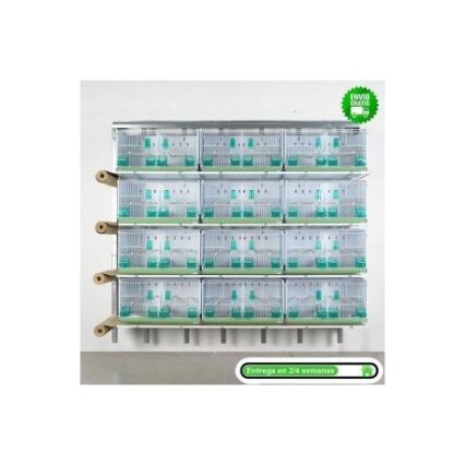 12 jaulas 64x30x34h (3 columnas y 4 filas)